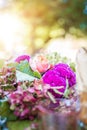 Floral wedding centerpiece details Royalty Free Stock Photo