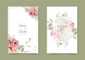 Beautiful background with watercolor floral wedding invitation card template Royalty Free Stock Photo