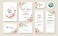 Floral Wedding Invitation card, save the date, thank you, rsvp, table label, tage template. Vector. Rose flower, Succulent, Royalty Free Stock Photo