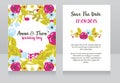 Floral wedding invitation cards