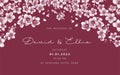 Floral Wedding invitation design template cherry blossoms flower Royalty Free Stock Photo