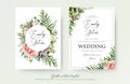 Floral Wedding Invitation elegant invite, thank you, rsvp card v Royalty Free Stock Photo