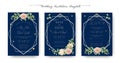 Floral Wedding Invitation elegant invite, thank you, rsvp, Save the Date, Bridal Shower card Royalty Free Stock Photo