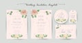 Floral Wedding Invitation elegant invite, thank you, rsvp, Save the Date, Bridal Shower card Royalty Free Stock Photo