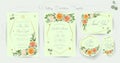 Floral Wedding Invitation elegant invite, thank you, rsvp, Save the Date, Bridal Shower card Royalty Free Stock Photo