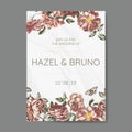 Floral wedding invitation mockup vector