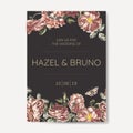 Floral wedding invitation mockup vector