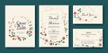 Floral wedding Invitation, save the date, thank you, rsvp card Design template. Vector. Vintage red rose flower vector. Royalty Free Stock Photo