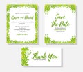 Floral Wedding Inviation Set Royalty Free Stock Photo