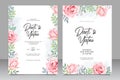 Floral wedding invitation set template -watercolor