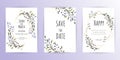 Floral Wedding Invitation Set. eps10