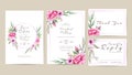 Floral Wedding Invitation Template Set of Watercolor Flowers