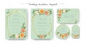 Floral Wedding Invitation, thank you, rsvp, Save the Date, Bridal Shower, marriage day, cards template set, watercolor Royalty Free Stock Photo