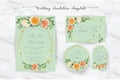 Floral Wedding Invitation, thank you, rsvp, Save the Date, Bridal Shower, marriage day, cards template set, watercolor Royalty Free Stock Photo