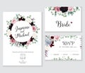 Floral wedding vector frames Royalty Free Stock Photo