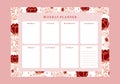 Floral weekly planner and to do list template