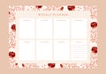 Floral weekly planner and to do list template