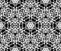 Floral white decorative pattern on a black