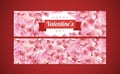 Floral wide hanging Valentine day banner