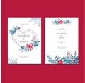 Floral Winter Theme Elegant Wedding Invitation Vector Royalty Free Stock Photo