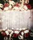 Floral wooden background