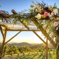 Floral wooden Chuppah of a Jewish wedding Royalty Free Stock Photo