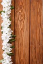 Floral wooden frame decorated with flowers apple tree.