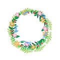 Floral wreath in circle shape