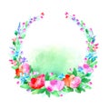 Floral wreath.Garland with poppy flower,bell,berry and herb .