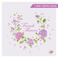 Floral Wreath Graphic Design - for t-shirt, fashion, prints - in