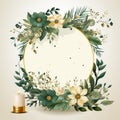 Floral wreath graphic template with copy space Modern floral wreath graphics with copy space