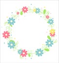 Floral wreath with leaves. Vector art design