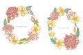 Floral Wreath of pastel plumeria, allamanda, clerodendrum, champak, etlingera, ixora