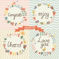 Floral wreaths in vector set Royalty Free Stock Photo