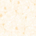 Floral yellow background. Seamless texture with flowers and gree Royalty Free Stock Photo