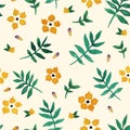 Floral yellow watercolor