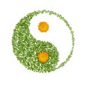 Floral yin yang symbol, harmonies icon Royalty Free Stock Photo