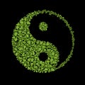 Floral yin yang symbol, natural harmonies icon Royalty Free Stock Photo