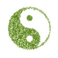 Floral yin yang symbol, natural harmonies icon Royalty Free Stock Photo