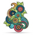 Floral zentangle, doodle henna paisley mehndi design element. Royalty Free Stock Photo