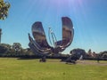 Floralis generica monument in Buenos Aires Argentina. Open flower