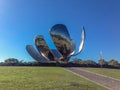 Floralis generica monument in Buenos Aires Argentina. Open flower