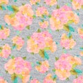 florals pattern with fleece fabirc texture seamless repeat pattern design