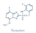 Florasulam herbicide molecule. Skeletal formula