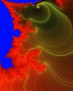 Floreal fractal background in red