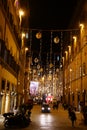 Florence Alley Christmas Lights Royalty Free Stock Photo