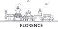 Florence architecture line skyline illustration. Linear vector cityscape with famous landmarks, city sights, design Royalty Free Stock Photo