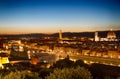 Florence, Arno River and Ponte Vecchio at dawn, Italy Royalty Free Stock Photo