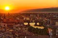 Florence, Arno River And Ponte Vecchio, Italy