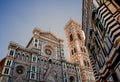 Florence Cathedral, Baptistery of San Giovanni and Campanille di Giotto Royalty Free Stock Photo